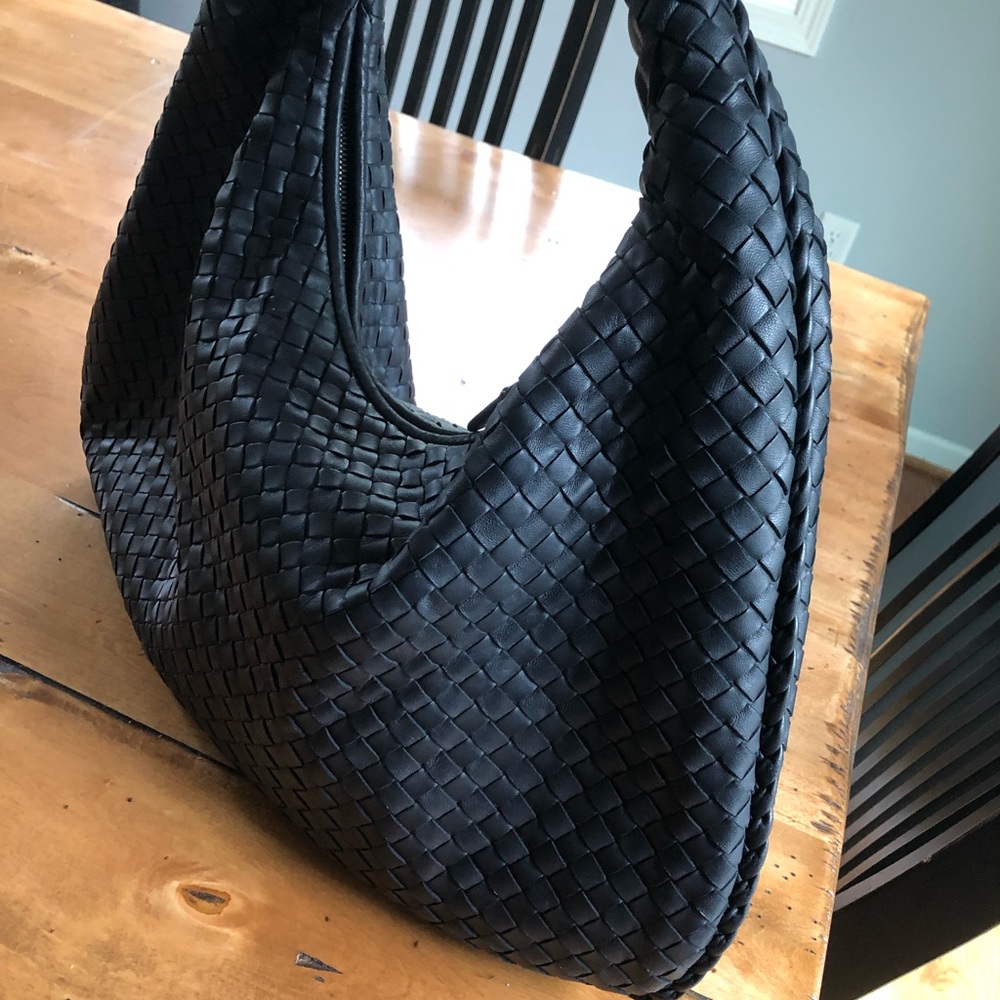 Bottega Veneta gunmetal gray/blue  Woven Shoulder Bag - Picture 9 of 16
